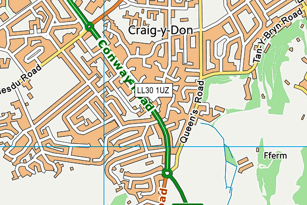 LL30 1UZ map - OS VectorMap District (Ordnance Survey)