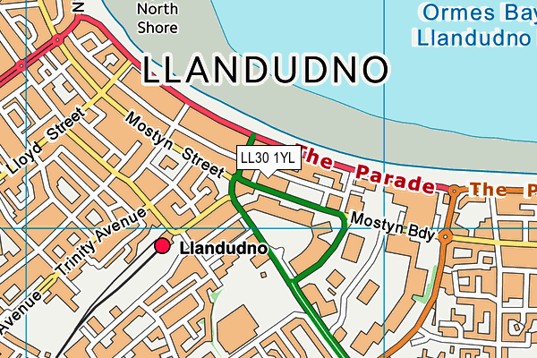 LL30 1YL map - OS VectorMap District (Ordnance Survey)