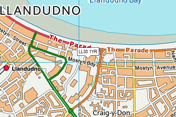 LL30 1YR map - OS VectorMap District (Ordnance Survey)