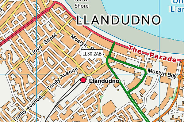LL30 2AB map - OS VectorMap District (Ordnance Survey)