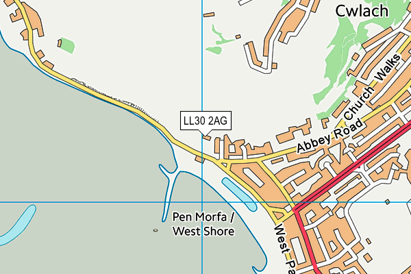 LL30 2AG map - OS VectorMap District (Ordnance Survey)
