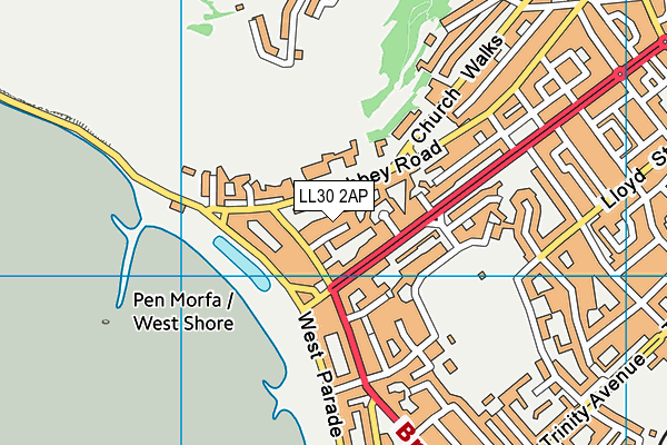 LL30 2AP map - OS VectorMap District (Ordnance Survey)