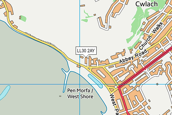 LL30 2AY map - OS VectorMap District (Ordnance Survey)