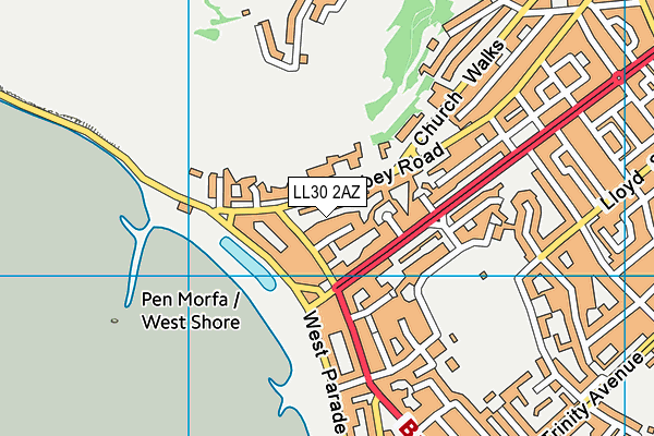LL30 2AZ map - OS VectorMap District (Ordnance Survey)