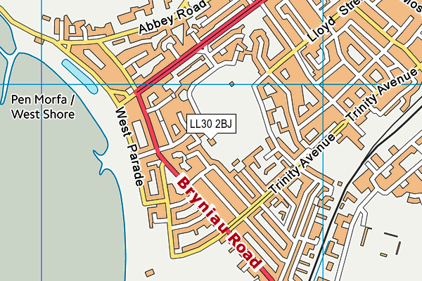LL30 2BJ map - OS VectorMap District (Ordnance Survey)