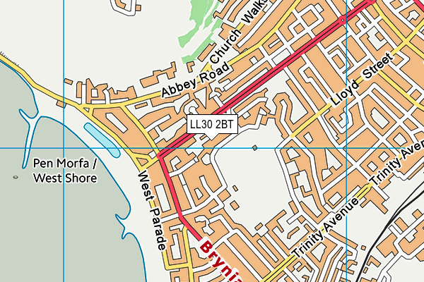 LL30 2BT map - OS VectorMap District (Ordnance Survey)