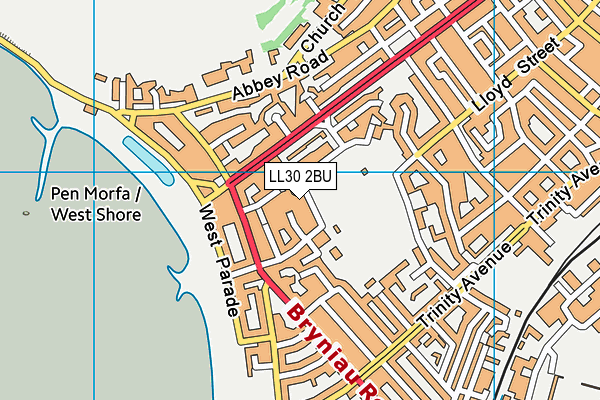 LL30 2BU map - OS VectorMap District (Ordnance Survey)