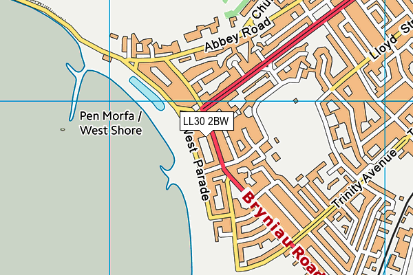 LL30 2BW map - OS VectorMap District (Ordnance Survey)