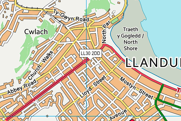 LL30 2DD map - OS VectorMap District (Ordnance Survey)