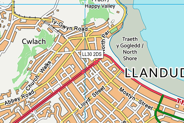 LL30 2DS map - OS VectorMap District (Ordnance Survey)