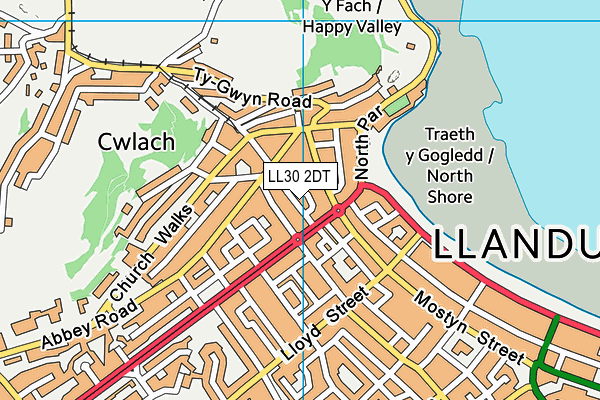 LL30 2DT map - OS VectorMap District (Ordnance Survey)