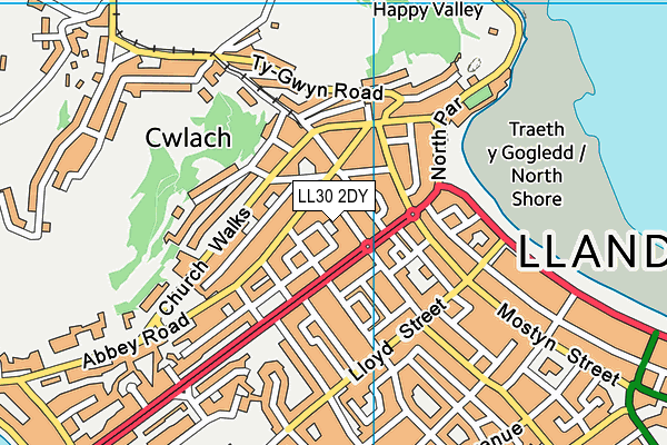LL30 2DY map - OS VectorMap District (Ordnance Survey)
