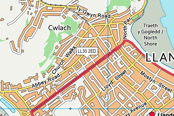 LL30 2ED map - OS VectorMap District (Ordnance Survey)