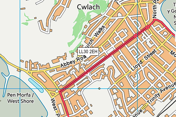 LL30 2EH map - OS VectorMap District (Ordnance Survey)