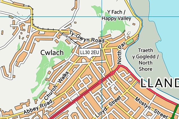 LL30 2EU map - OS VectorMap District (Ordnance Survey)