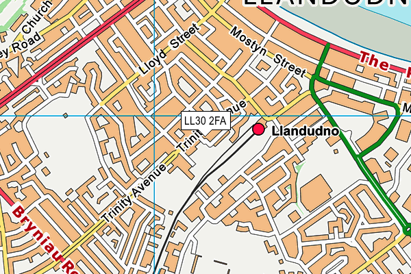 LL30 2FA map - OS VectorMap District (Ordnance Survey)