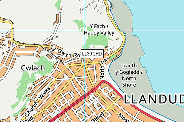 LL30 2HD map - OS VectorMap District (Ordnance Survey)