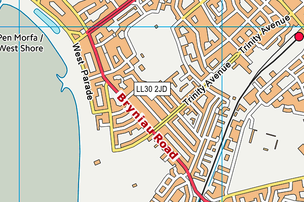 LL30 2JD map - OS VectorMap District (Ordnance Survey)