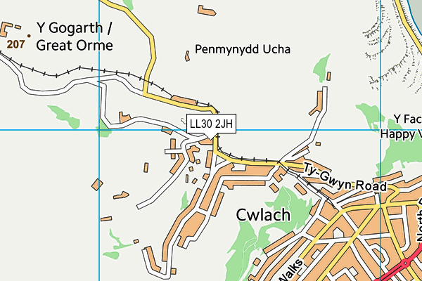 LL30 2JH map - OS VectorMap District (Ordnance Survey)
