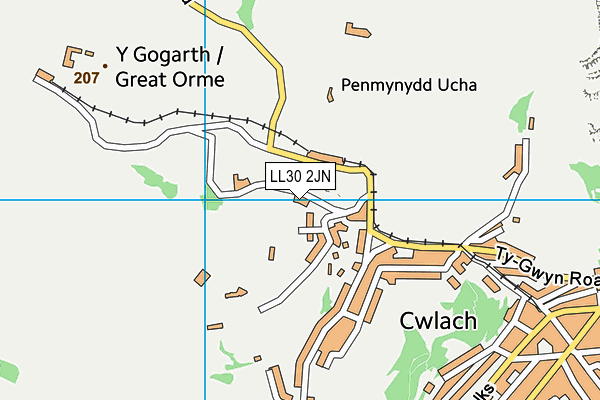 LL30 2JN map - OS VectorMap District (Ordnance Survey)