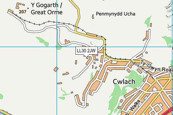 LL30 2JW map - OS VectorMap District (Ordnance Survey)