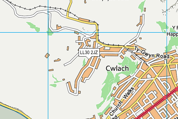 LL30 2JZ map - OS VectorMap District (Ordnance Survey)