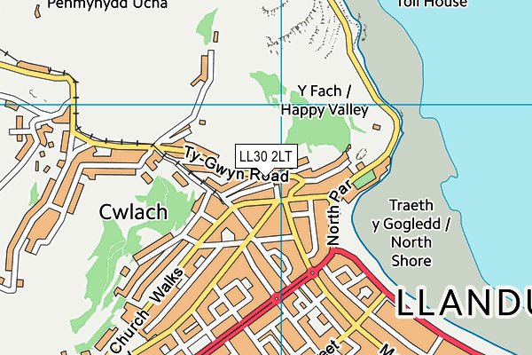 LL30 2LT map - OS VectorMap District (Ordnance Survey)