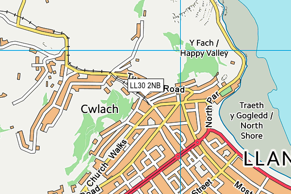 LL30 2NB map - OS VectorMap District (Ordnance Survey)