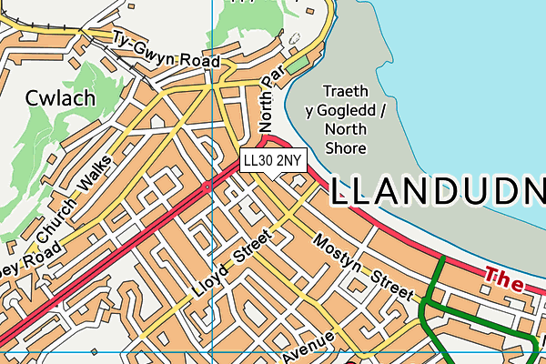 LL30 2NY map - OS VectorMap District (Ordnance Survey)