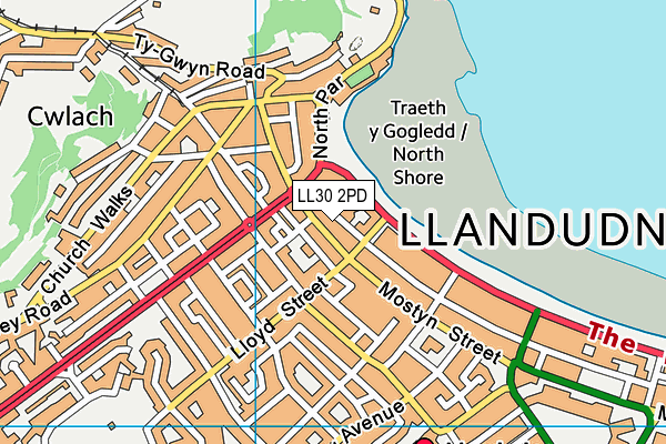 LL30 2PD map - OS VectorMap District (Ordnance Survey)