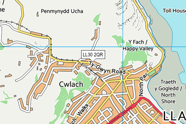LL30 2QR map - OS VectorMap District (Ordnance Survey)