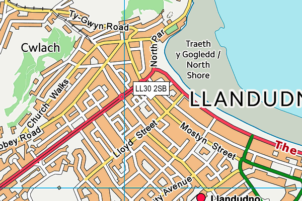 LL30 2SB map - OS VectorMap District (Ordnance Survey)