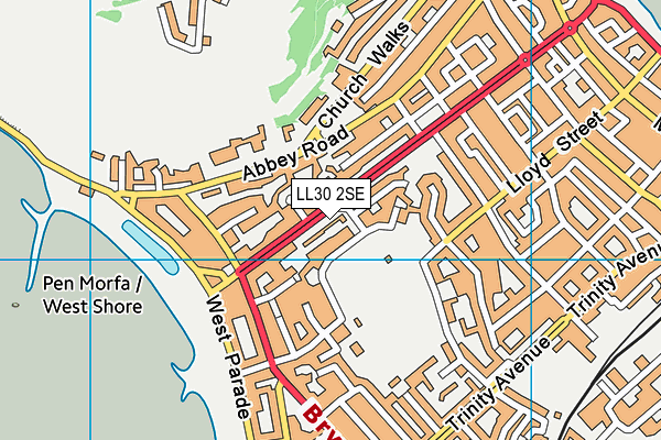 LL30 2SE map - OS VectorMap District (Ordnance Survey)