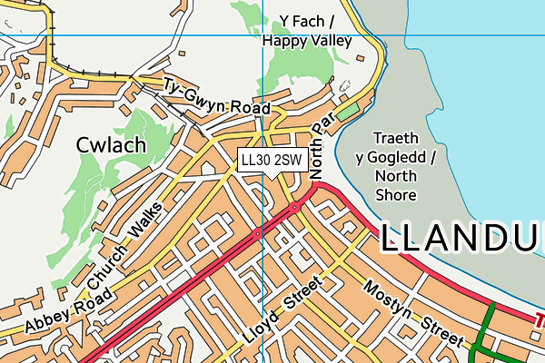 LL30 2SW map - OS VectorMap District (Ordnance Survey)
