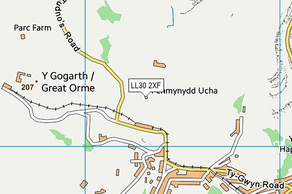LL30 2XF map - OS VectorMap District (Ordnance Survey)