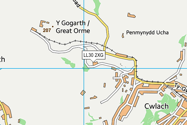 LL30 2XG map - OS VectorMap District (Ordnance Survey)