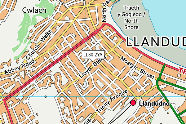 LL30 2YA map - OS VectorMap District (Ordnance Survey)