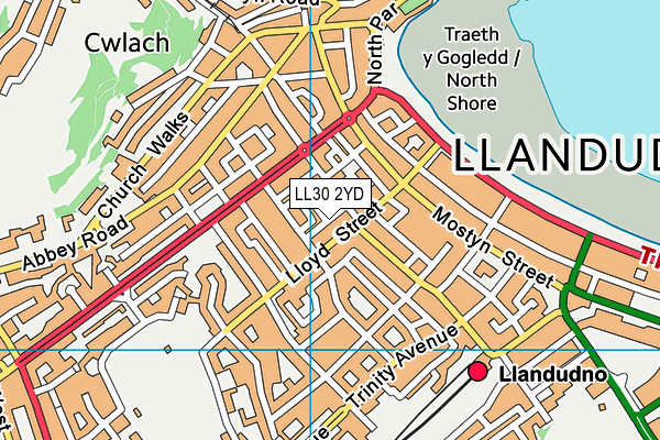 LL30 2YD map - OS VectorMap District (Ordnance Survey)