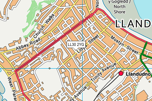 LL30 2YG map - OS VectorMap District (Ordnance Survey)