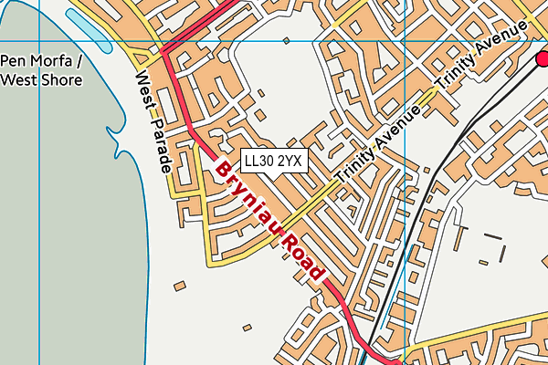 LL30 2YX map - OS VectorMap District (Ordnance Survey)