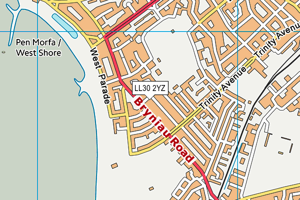 LL30 2YZ map - OS VectorMap District (Ordnance Survey)
