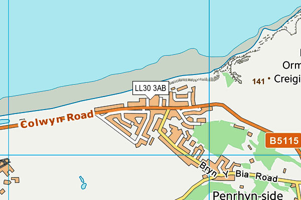 LL30 3AB map - OS VectorMap District (Ordnance Survey)
