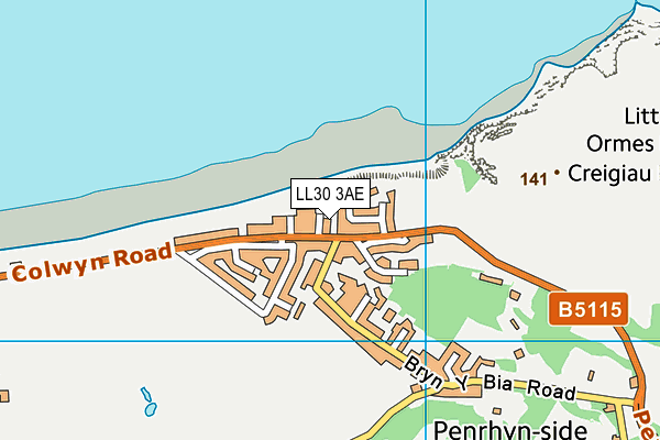 LL30 3AE map - OS VectorMap District (Ordnance Survey)