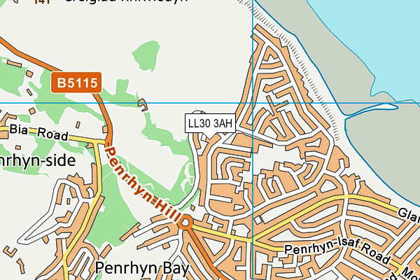 LL30 3AH map - OS VectorMap District (Ordnance Survey)