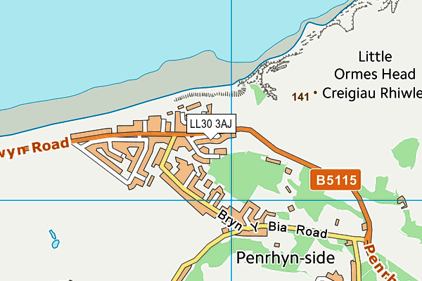LL30 3AJ map - OS VectorMap District (Ordnance Survey)
