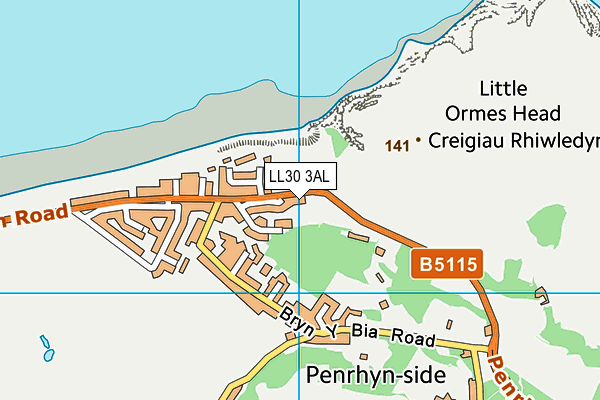 LL30 3AL map - OS VectorMap District (Ordnance Survey)