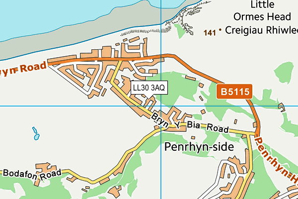 LL30 3AQ map - OS VectorMap District (Ordnance Survey)