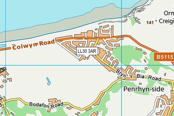 LL30 3AR map - OS VectorMap District (Ordnance Survey)