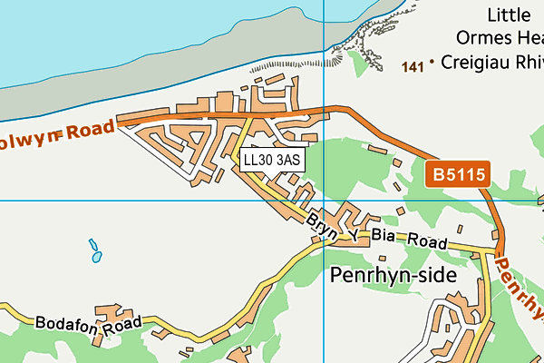 LL30 3AS map - OS VectorMap District (Ordnance Survey)