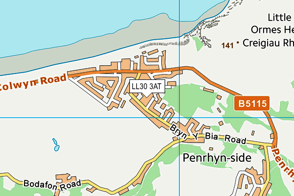 LL30 3AT map - OS VectorMap District (Ordnance Survey)